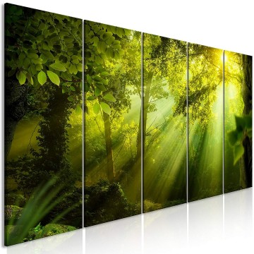 Canvas 5 luik schilderij bos 1 240 x 90 cm c b 0361 b m xl