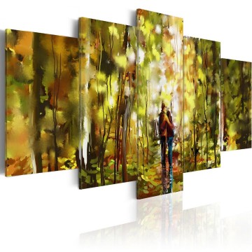 Canvas 5 luik schilderij bos 21 240 x 112 cm 0108 7