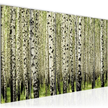 Canvas 5 luik schilderij bos berken 2 220 x 80 cm 024855a ama