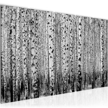 Canvas 5 luik schilderij bos berken 3 220 x 80 cm 024855a ama