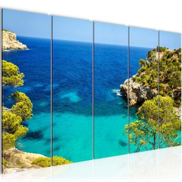 Canvas 5 luik schilderij caribbean beach 1 220 x 80 cm 610155