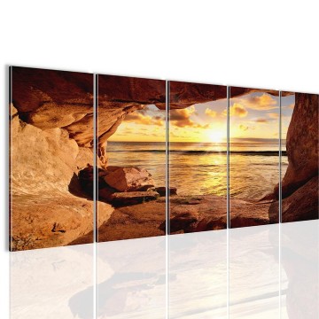 Canvas 5 luik schilderij cave1 220 x 80 cm 608612 0