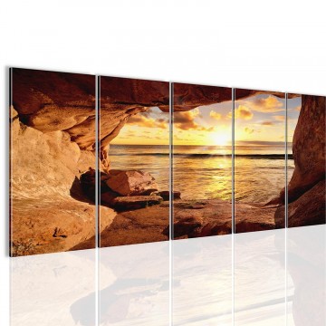 Canvas 5 luik schilderij cave1 220 x 80 cm 608612