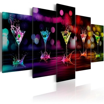 Canvas 5 luik schilderij cocktails 2 240 x 112 cm 030107  2 