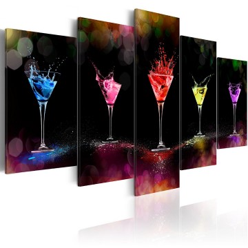 Canvas 5 luik schilderij cocktails 5 240 x 112 cm 020107 1 0