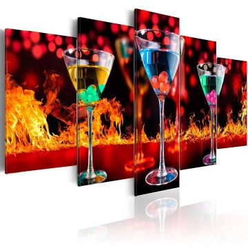 Canvas 5 luik schilderij cocktails 6 240 x 112 cm 030107  23  0