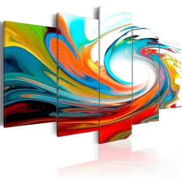 Canvas 5 luik schilderij colourful 1 abstract 240 x 112 cm 233 020101