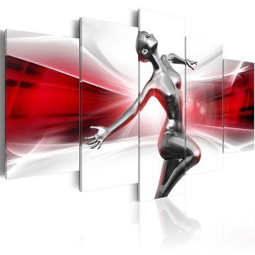 Canvas 5 luik schilderij dancing 1 abstract 240 x 112 cm h a 0029 b n