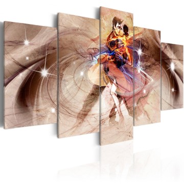 Canvas 5 luik schilderij dancing 3 240 x 112 cm hc 0038 bn