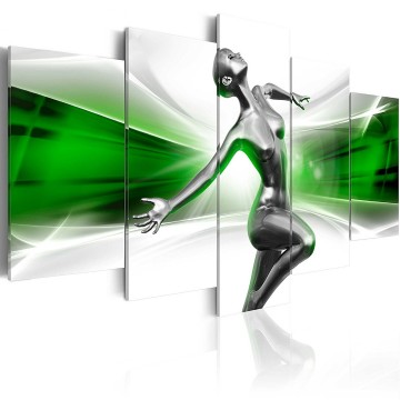 Canvas 5 luik schilderij dancing 3 abstract 240 x 112 cm h a 0029 b n