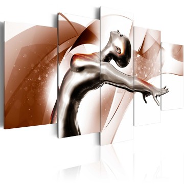 Canvas 5 luik schilderij dancing 5 abstract 240 x 112 cm h a 0030 b n