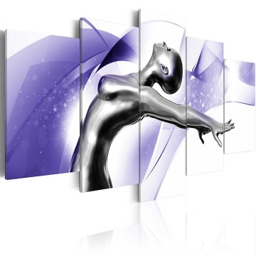 Canvas 5 luik schilderij dancing 6 abstract 240 x 112 cm h a 0030 b n