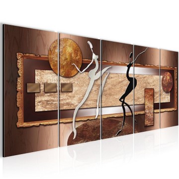Canvas 5 luik schilderij dancing abstract2 220 x 80 cm 302455 0