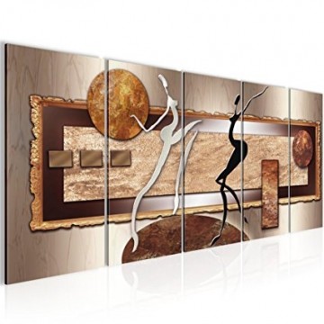 Canvas 5 luik schilderij dancing abstract3 220 x 80 cm 302455