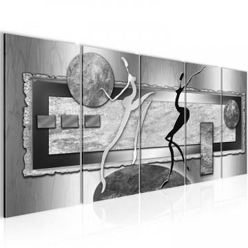 Canvas 5 luik schilderij dancing abstract4 220 x 80 cm 302455