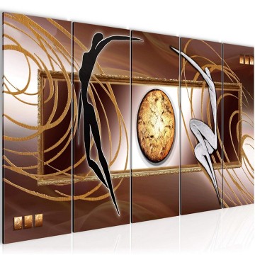 Canvas 5 luik schilderij dancing abstract5 220 x 80 cm 302555