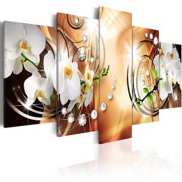 Canvas 5 luik schilderij diamand 1 orchidee 240 x 112 cm b a 0257 b n