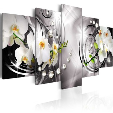 Canvas 5 luik schilderij diamand 3 orchidee 240 x 112 cm b a 0257 b n