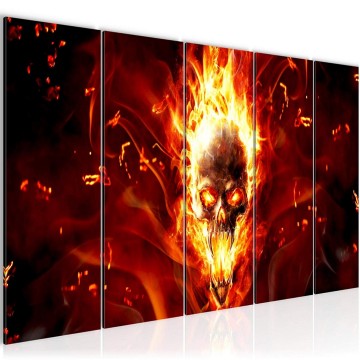 Canvas 5 luik schilderij doodshoofd skull 1 220 x 80 cm 402355