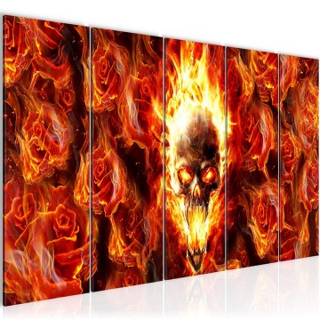 Canvas 5 luik schilderij doodshoofd skull 2 220 x 80 cm 402355