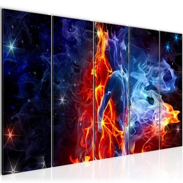 Canvas 5 luik schilderij doodshoofd skull 4 220 x 80 cm 401055