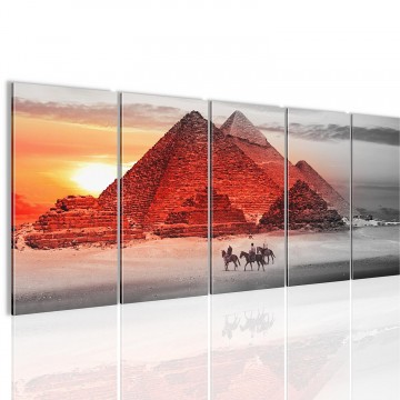 Canvas 5 luik schilderij egypte2 220 x 80 cm 601855