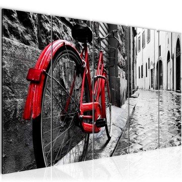 Canvas 5 luik schilderij fiets 1 220 x 80 cm 004755