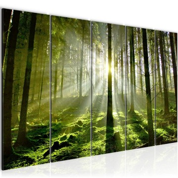 Canvas 5 luik schilderij groen bos 1 220 x 80 cm 602955