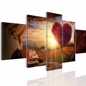 Canvas 5 luik schilderij grot uitzicht4 200 x 100 cm 60765