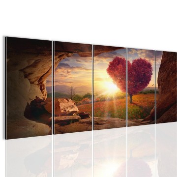 Canvas 5 luik schilderij grot uitzicht4 220 x 80 cm 607655 0