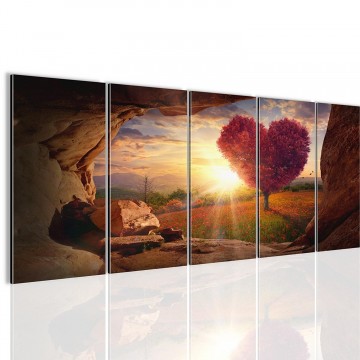 Canvas 5 luik schilderij grot uitzicht4 220 x 80 cm 607655