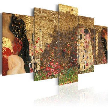 Canvas 5 luik schilderij gustav klimt 1 240 x 112 cm 020101 60