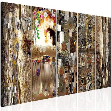 Canvas 5 luik schilderij gustav klimt 1 240 x 90 cm l a 0010 b m