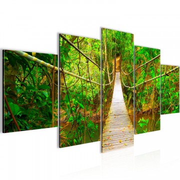 Canvas 5 luik schilderij hangbrug 1 200 x 100 cm 60745