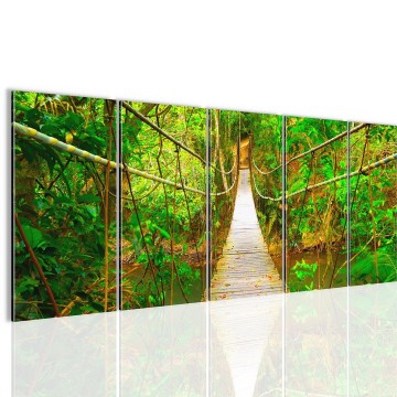 Canvas 5 luik schilderij hangbrug 220 x 80 cm 607412