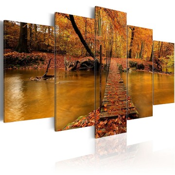 Canvas 5 luik schilderij herfst 1 240 x 112 cm 030212  34 
