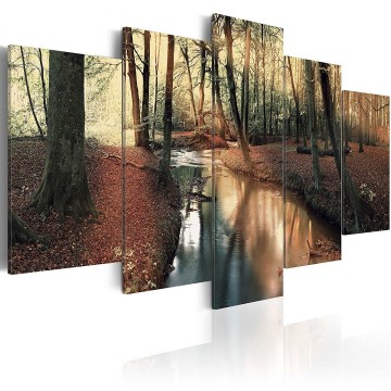 Canvas 5 luik schilderij herfstbos 2 240 x 112 cm c a 0064 b n