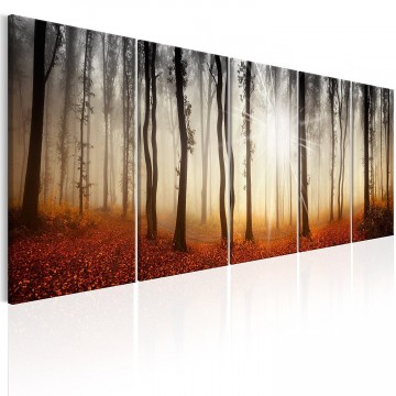Canvas 5 luik schilderij herfstbos7 225 x 90 cm