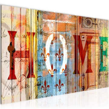 Canvas 5 luik schilderij home 1 220 x 80 cm 502855