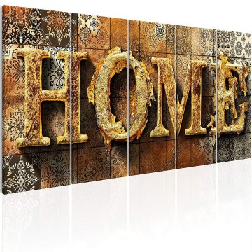 Canvas 5 luik schilderij home 1 240 x 90 cm m a 0728 b n 