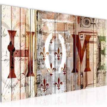 Canvas 5 luik schilderij home 2 220 x 80 cm 502855