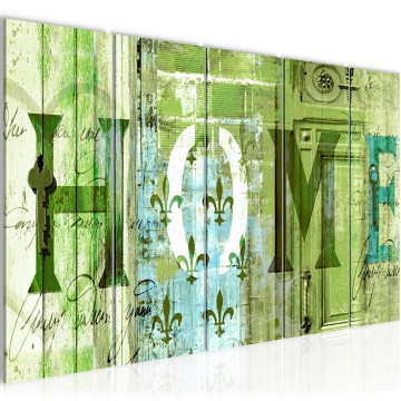 Canvas 5 luik schilderij home 3 220 x 80 cm 502855