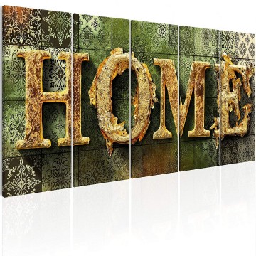 Canvas 5 luik schilderij home 3 240 x 90 cm m a 0728 b n 