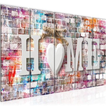 Canvas 5 luik schilderij home 7 220 x 80 cm 014855