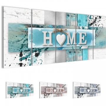 Canvas 5 luik schilderij home hoek1 220 x 80 cm 504555