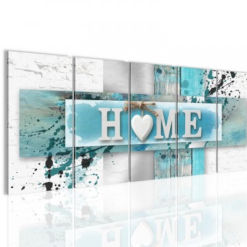 Canvas 5 luik schilderij home hoek2 220 x 80 cm 504555