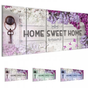 Canvas 5 luik schilderij home sweet1 220 x 80 cm 503755