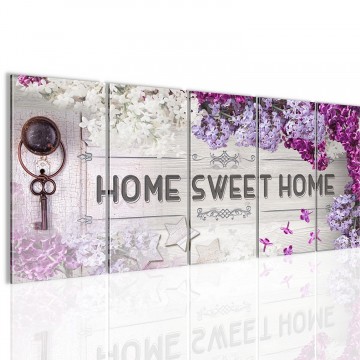 Canvas 5 luik schilderij home sweet2 220 x 80 cm 503755