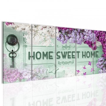 Canvas 5 luik schilderij home sweet3 220 x 80 cm 503755