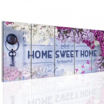 Canvas 5 luik schilderij home sweet4 220 x 80 cm 503755